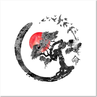 Enso circle and Bonsai tree Posters and Art